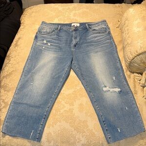 Risen Jeans Size 3XL Distressed Light Blue Jeans